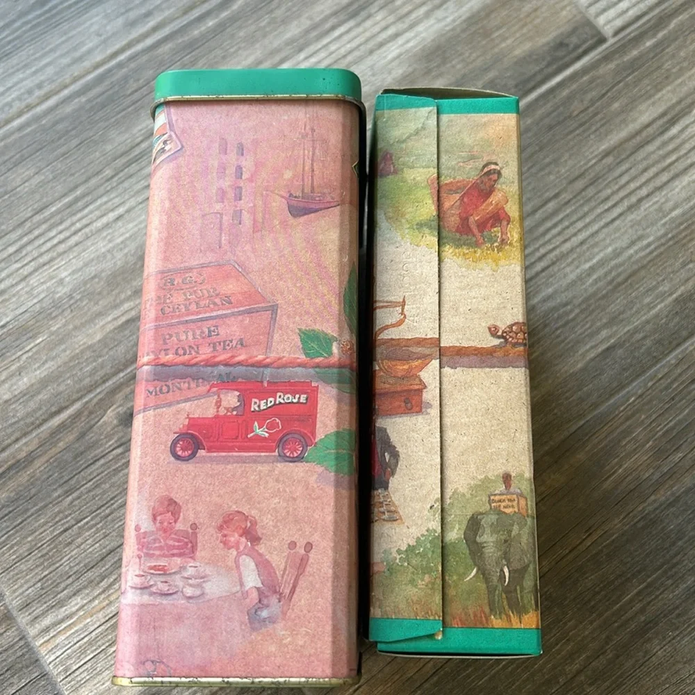 Vintage 💯 Anniversary Red Rose 🌹 tea canister and box - Picture 8 of 8